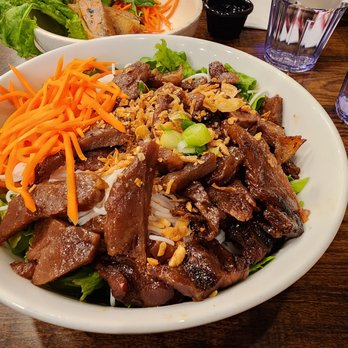 Chef Papa Vietnamese Kitchen - Grilled Pork over Vermicelli - The meat was tasty, however the slicing was really off and not thin as it should be. Too much lettuce too. - Vietnamese Near Me - Flushing, New York