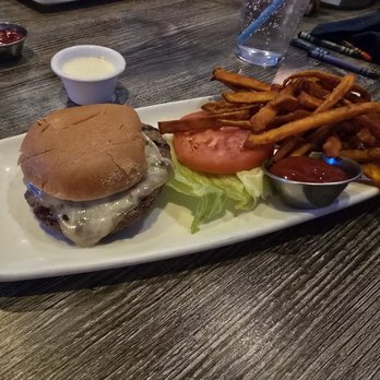 High Tide - Kid's cheese burger and sweet potato fries - Seafood Near Me - Gilbert, Arizona High Tide - Kid's cheese burger and sweet potato fries - Seafood Near Me - Gilbert, Arizona