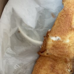 Fried fish (flounder) - hot and fresh and yummy. Not seasoned inside but it's good. Just add some hot sauce. 4/26/23