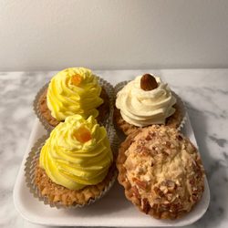 Citrus and almond buttercream tarts. Almond tart.