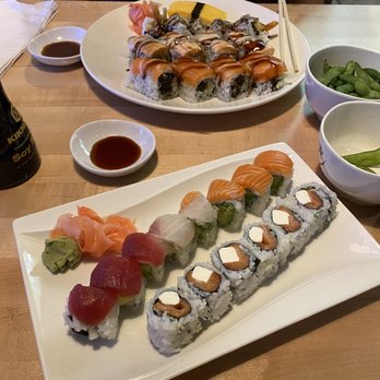 eSushi - Philadelphia Roll Rainbow Roll Fire Phoenix Roll - Japanese Near Me - Mt Prospect, Illinois eSushi - Philadelphia Roll Rainbow Roll Fire Phoenix Roll - Japanese Near Me - Mt Prospect, Illinois