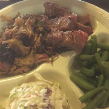 Hoegemeyer's Barbeque Barn - Pulled pot and brisket! Coleslaw and green beans - Barbeque Near Me - Corpus Christi, Texas
