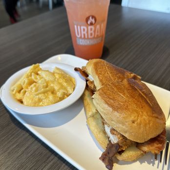 Urban Cookhouse - White BBQ Sandwich with Mac n cheese - New American Near Me - Homewood, Alabama Urban Cookhouse - White BBQ Sandwich with Mac n cheese - New American Near Me - Homewood, Alabama