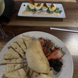 Baked Brie & deviled eggs