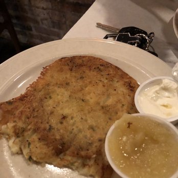 The German Cafe - Potato pancakes (sorry, couldn't wait to taste before taking a picture!) - German Near Me - Wilmington, North Carolina The German Cafe - Potato pancakes (sorry, couldn't wait to taste before taking a picture!) - German Near Me - Wilmington, North Carolina