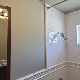 Finished Guest Bathroom Walls and Ceiling, Trim, Doors