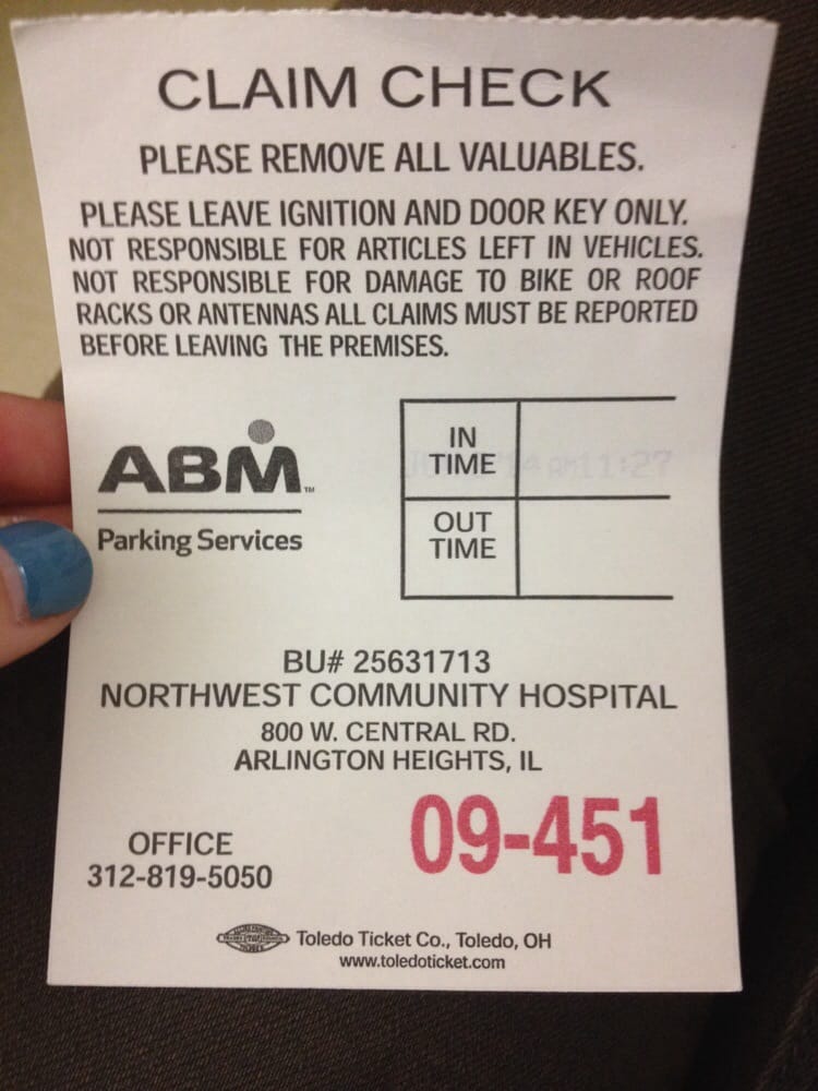NORTHWEST COMMUNITY HOSPITAL COMPLIMENTARY VALET PARKING BY ABM