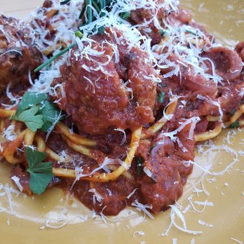Grappa - Spaghetti with meatballs was great.  Meatballs were very moist and had a nice level of spice - Italian Near Me - Park City, Utah