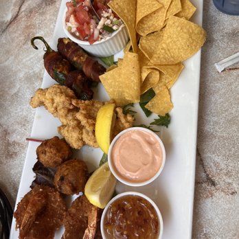 Key Largo Conch House - Sampler app- definitely recommended. The sauces are amazing. - Seafood Near Me - Key Largo, Florida Key Largo Conch House - Sampler app- definitely recommended. The sauces are amazing. - Seafood Near Me - Key Largo, Florida