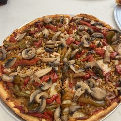 Pizza Villa - Mushroom, sausage and peppers pizza