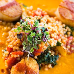Dockside Restaurant on York Harbor - Scallops, Cos Cos & Yellow Tomato Bisque