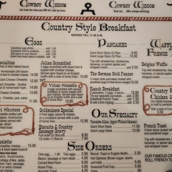 Julian Cafe - Menu - Bakeries Near Me - Julian, California Julian Cafe - Menu - Bakeries Near Me - Julian, California