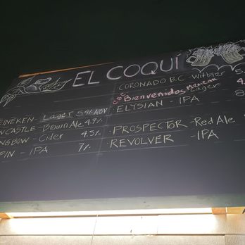 El Coqui - a menu on a blackboard - Dive Bars Near Me - San Diego, California El Coqui - a menu on a blackboard - Dive Bars Near Me - San Diego, California