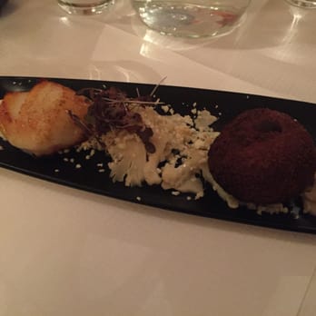The Sisters - Crab cake with scallops and cauliflower. - British Near Me - Glasgow, GLG