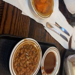 Baked beans mac & cheese yams