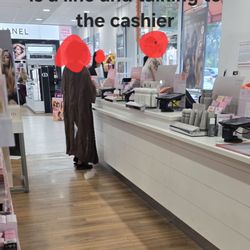 Ulta Beauty - Manager talking to cashier and customer and not caring there is a line forming.