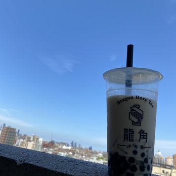 Dragon Tea - Large Jasmine Green Milk Ice Tea. With brown sugar bubble & coconut jelly. - Bubble Tea Near Me - New York, New York Dragon Tea - Large Jasmine Green Milk Ice Tea. With brown sugar bubble & coconut jelly. - Bubble Tea Near Me - New York, New York