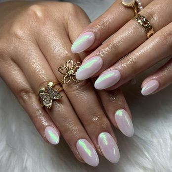 Legend Nails - Beautiful Unicorn Chrome Almond Shaped Nails - Nail Salons Near Me - Kirkland, Washington Legend Nails - Beautiful Unicorn Chrome Almond Shaped Nails - Nail Salons Near Me - Kirkland, Washington