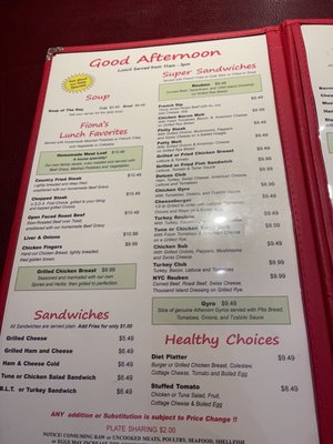Menu photo 6 Fiona's Family Restaurant Bradenton, FL