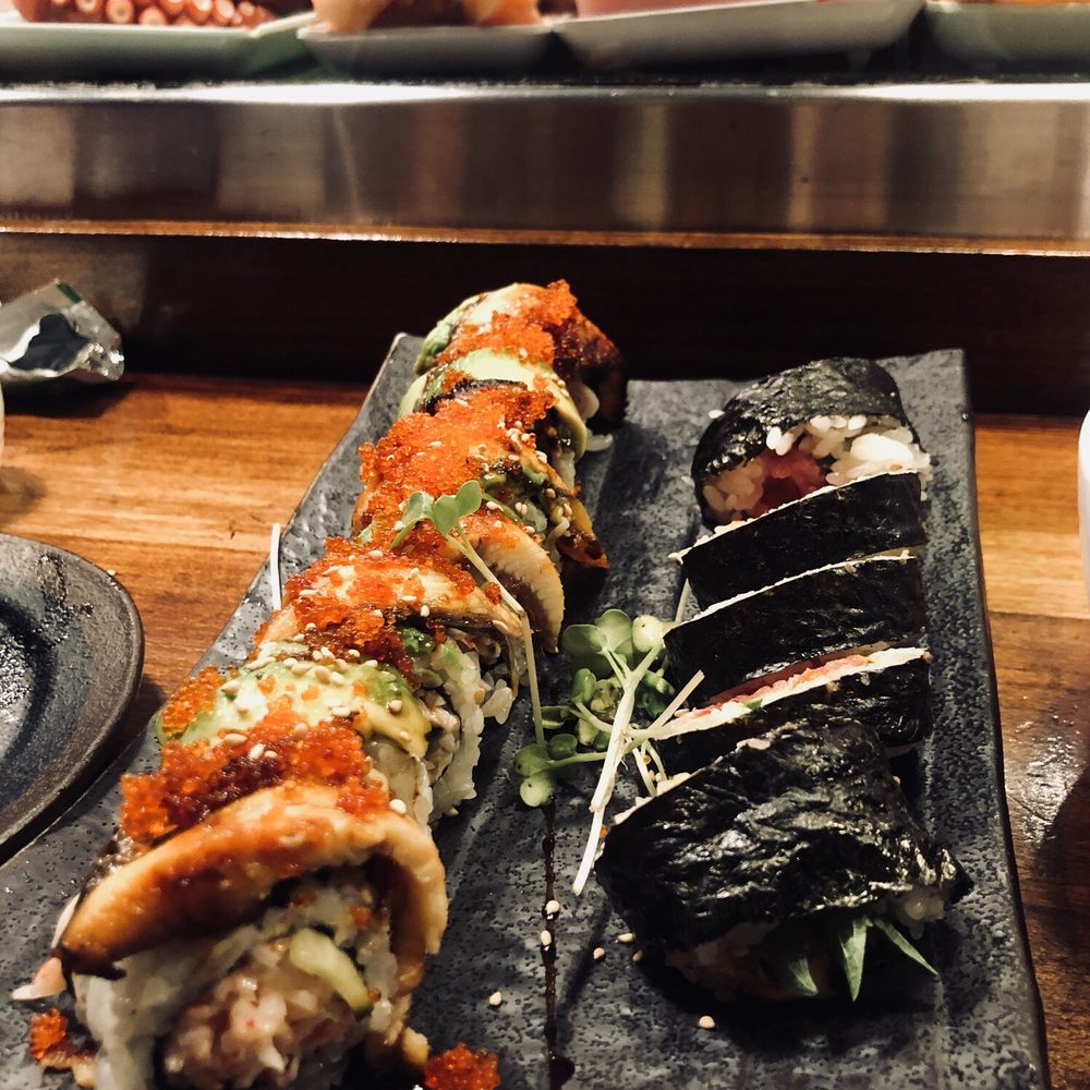 Ryoko's - Dragon roll (left) spicy tuna (right) - Sushi Bars Near Me - San Francisco, California Ryoko's - Dragon roll (left) spicy tuna (right) - Sushi Bars Near Me - San Francisco, California