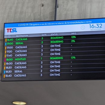 Estação do Cais do Sodré - Ferry departure board at Estação do Cais do Sodré - Metro Stations Near Me - Lisbon, 11