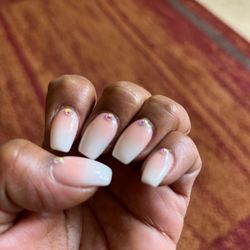 Angel Nail & Spa - Ombre pink & white.