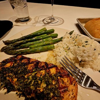 Bonefish Grill - Wood fire salmon, rice, asparagus, and pineapple martini - Seafood Near Me - Cincinnati, Ohio