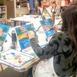 Unicoi Studio - Snap shot from Friday night's Roscoe Village Mom's paint and sip. Friends, wine, treats, and art...does it get getter any than that?