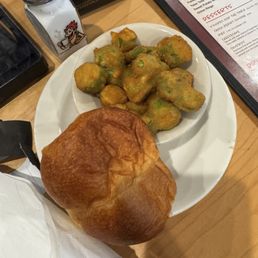 Dinner roll and okra