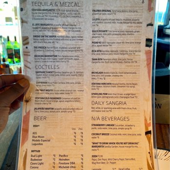 Ventana Grill - Drink menu - Latin American Near Me - Pismo Beach, California Ventana Grill - Drink menu - Latin American Near Me - Pismo Beach, California