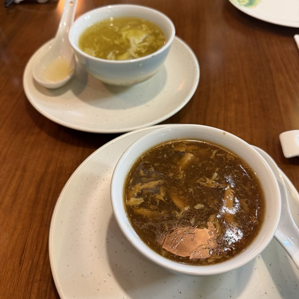 Egg drop soup &  sweet spicy soup