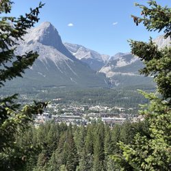 Silvertip Golf Course - View from the course to the city of Canmore