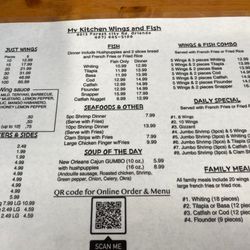 My Kitchen Wings & Fish - Menu as of August 2024