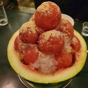 Go Pocha - Watermelon with mitsugaru on the house - Korean Near Me - Los Angeles, California Go Pocha - Watermelon with mitsugaru on the house - Korean Near Me - Los Angeles, California