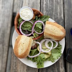Riverside Pub - Coop d' Thrill - chicken sandwich with bacon & your choice of cheese