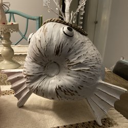 Shell Shack - A coconut blowfish I just love him . He can be a planter .. What talent!