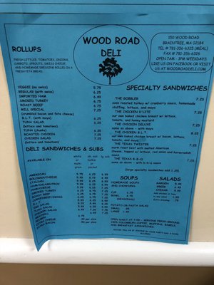 Menu photo 2 Wood Road Deli Braintree, MA