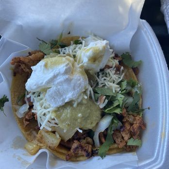 La Autentica - Al pastor taco with a green sauce and sour cream - Mexican Near Me - Rice Lake, Wisconsin La Autentica - Al pastor taco with a green sauce and sour cream - Mexican Near Me - Rice Lake, Wisconsin