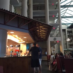 Atrium Lounge - View of the server area with corrugated tin roof.