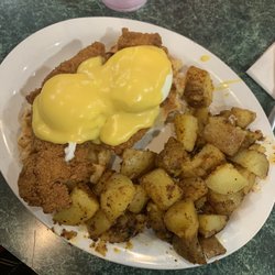 Rise & Shine - Chicken + Waffles with Hollandaise + Poached Eggs