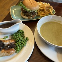 The Old Post Office - Bangers & Mash, Balmoral Burger and Broccoli Cauliflower soup