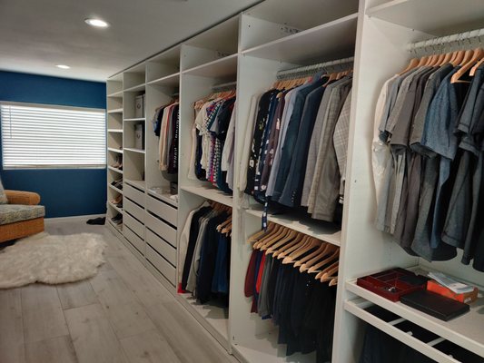 Harvest Green - Master balcony conversion into custom 330 sq ft closet.  Old closet converted into a new shower and bathroom expansion.