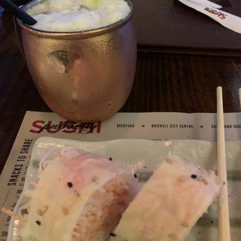 Pubbelly Sushi Brickell - Butter Krab Roll and Spicy Mighty Coco Mocktail - Sushi Bars Near Me - Miami, Florida Pubbelly Sushi Brickell - Butter Krab Roll and Spicy Mighty Coco Mocktail - Sushi Bars Near Me - Miami, Florida