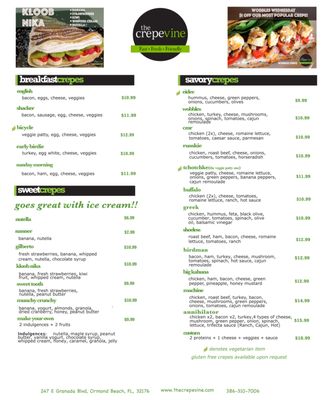 Menu photo 7 The Crepevine Ormond Beach, FL