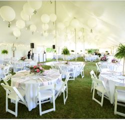 This was before 175 people showed up but it was a tented wedding reception and it was perfect in every way!