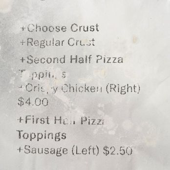 Tre Colore' - Receipt - Pizza Near Me - Millstone, New Jersey