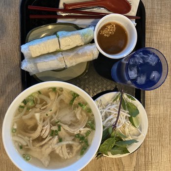 Pho Avenue - Chicken Pho with Veg Springrolls - Vietnamese Near Me - Mountain View, California