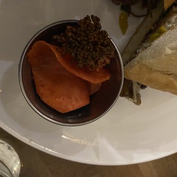 Taproot Brewing Co. - Two pieces of pickled broccoli?? We think the red thing is ginger?? - Brewpubs Near Me - Middletown, Rhode Island