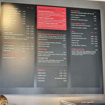 Equator Coffees - Menu as of July 2025 - Coffee & Tea Near Me - San Francisco, California