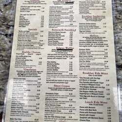 Beach Cafe - Menu Page 1
